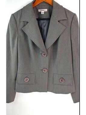 Maakif 12 Gray Lined Big Button Jacket Blazer